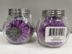 Prima Daisy Doodles Flowers Purple 36 pcs 2 Jars Scrapbook Craft Retired NEW