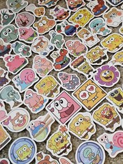 Lot Of Assorted Sponge Bob Stickers, Approximately 95 Stickers, Patrick Star