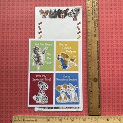Vintage Suzy Zoo Wags Whiskers Dog Stationery & Puppy Cat Sticker Sheet Lot