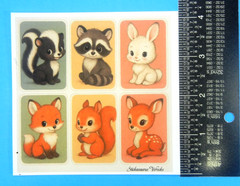 Cute Woodland Animals Colorful Backing Sticker Sheet