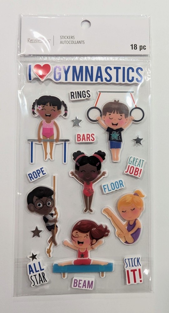 Kids Gymnastics Themed Scrapbooking Stickers by Recollections