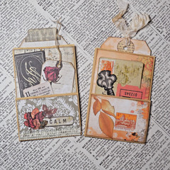 2 Handmade Ephemera Pockets Junk Jounal Scrapbook Embellishment Happy Mail