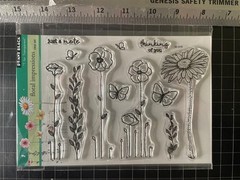 New Penny Black Rubber Stamp flowers FLORAL IMPRESSIONS SET free USA ship