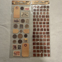 LOT OF 15-Rebecca Sower Nostalgiques Vintage Sticko Stickers Embellishments RARE