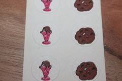 Vintage CTP Scratch ‘n Sniff Sticker sheet ice cream sundae chocolate cookie