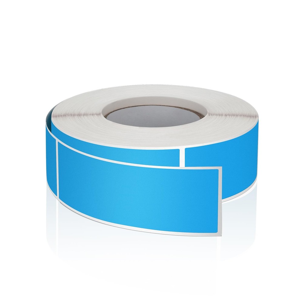 Blue Rectangle Stickers 3 x 1 Inch Color Coding Labels Vinyl Roll Self-Adhesi…