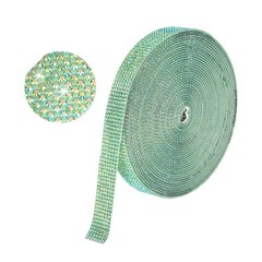Self Adhesive Rhinestone Strips 6 Yards 0.55 Inch for Craft,Dark Green AB