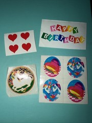 Vintage Stickers Lot Lisa Frank Unicorns Hearts Mrs Grossman