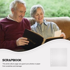 50Pcs DIY Scrapbook Page Covers Transparent Protective Refill Sheets with Holes
