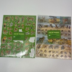 Pop Up Stickers Jungle Animals Safari Puffy Vintage Lion Tiger Gorilla See Note