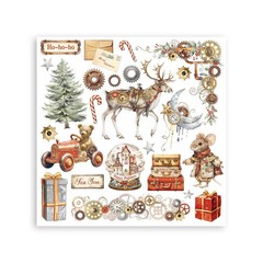 Stamperia Rub-on Kit 6.1×6.1 – 6Pgs -Gear Up for Christmas, DFLRBX03
