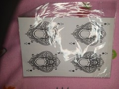 Blk & White Skull Ace of Spades Credit Debit Card Sticker Skin PVC x4 Pcs