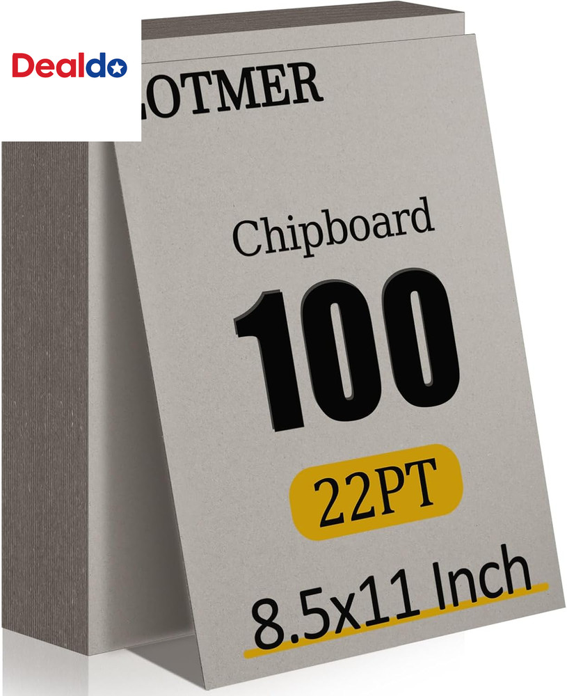 100 Pack Chipboard Sheets, 8.5 X 11 Inch 22PT Heavy Duty Chipboard Sheets for Bo