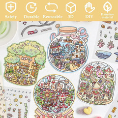 8 Set DIY 3D Miniature Scene Stickers for Girls Christmas Make Your Own Mini Sho