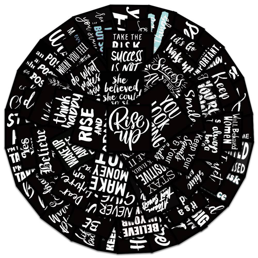 Quotes Stickers Vinyl Decal Motivational Sayings Sentiments Craft Pack Lot 61pc