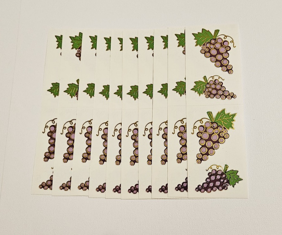 Mrs. Grossman’s Stickers Lot of 10 Strips ~Grapes Reflections~ Grape 2009