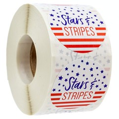 500 Patriotic American Stars & Stripes Stickers – 1.5″ Circle for 4th of July