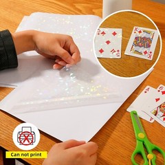 36 Sheets Holographic Sticker Paper, Clear Vinyl Lamination Sticker Film 8.5×11″