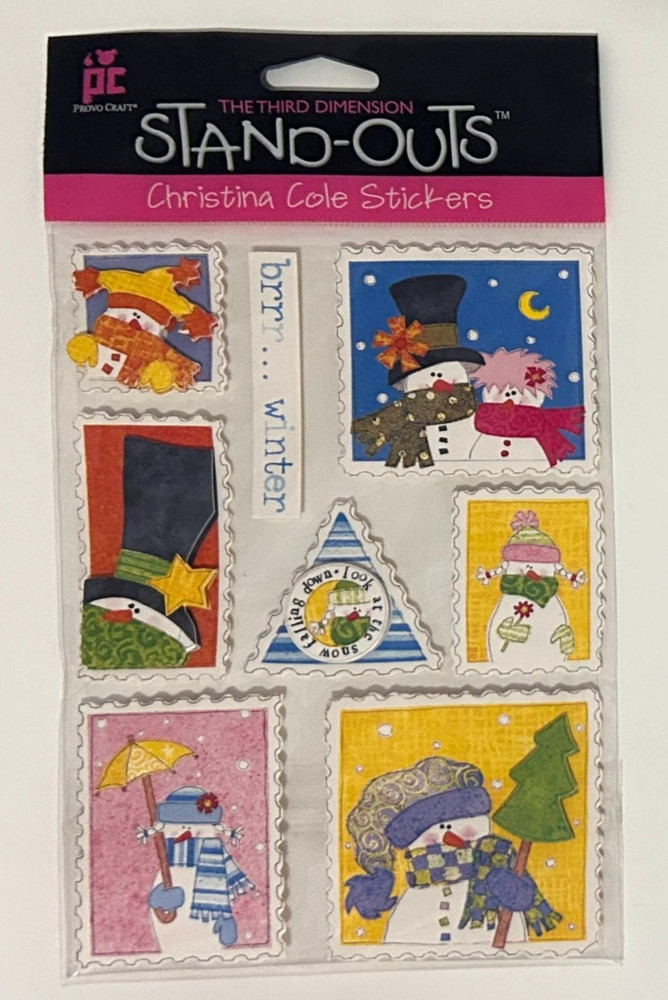 Provo Craft Snowman Winter Stand Outs Christina Cole Dimensional Stickers Pack