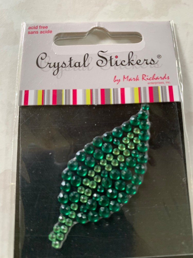 CRYSTAL STICKERS GEMSTONES MULTI-SIZE GEMS LEAF GREEN LEAF GREEN AND YELLOW LEAF