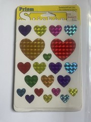Vintage 80’s Prism Heart Stickers Pack New Sealed Shiny Holographic