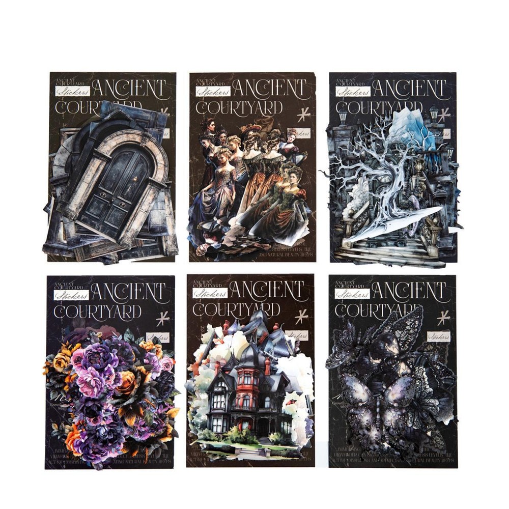 20Pcs Vintage Gothic Paper Stickers Junk Journal Album Scrapbooking Collage Art