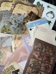Vintage Scrapbooking Supplies Kit, 200+Pcs Junk Journal Kit with Scrapbook Paper