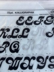 6 Letraset INSTANT LETTERING Transfer Letters 72pt Kalligraphia nice 2
