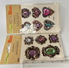 Crafters Square Stickers Autocollants Lot 3 TILE BORDER GEMS Frames Cross Hearts