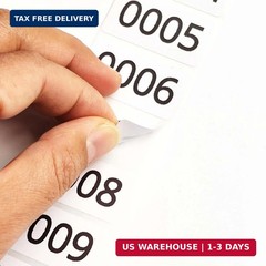 Consecutive Numbered Stickers, 1.6 x 0.8 Inch Inventory Labels, Number Stickers