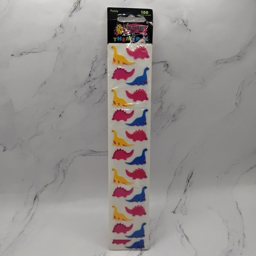 Vtg Sandylion Fuzzy Dinosaurs Stickers Themepak Pack Of 100 Stickers New