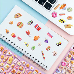Cute Food Puffy Stickers – Hamburgers, Pizza, Hot Dogs, Donuts, and More