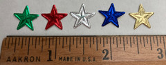 150 Dennison Gummed Foil Multi-Color Stars-Gold, Silver, Red, Blue, Green