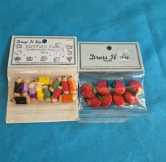 Apples and Pencils Buttons 2 Packages by Dress It Up NIP Sewing Scrapbooking