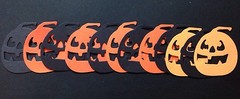 JACK-O-LANTERN Die-Cut(6pc) 1-3/4″x2″•Pumpkin•Black/Orange•Scary •Halloween•Face