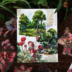 Retro Flower Fairy Elf PET Stickers Junk Journal Planner Scrapbooking Sticker