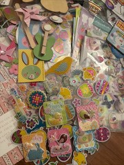 Easter Spring Scrapbooking Crafting Lot Hundreds Stickers Ribbon Misc Tons