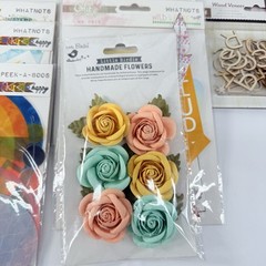 Glitz Scrapbook Stickers Embellishments Amy Tangerine Studio Calico LOT of 23 A