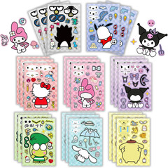 24 Sheets Stickers for Teens and Adults – Hello Cat, Kuromi, My Melody