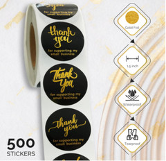 1.5 Inch Thank You Stickers | 500 Thank You Stickers for Small Business| Self…