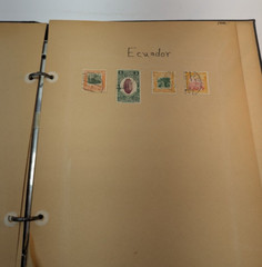 VTG Scrapbook Book Album with Stamps Collection Worldwide by Betty Alice Pence