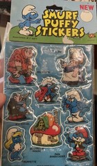 EUC NIP Sealed 80’s Smurfs Smurf Vintage Puffy Stickers 1981 set #7/10