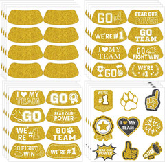 Blue Face Glitter Eye Black Stickers, 36PCS Football Baseball Eye Stickers, Brea