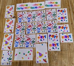 Mrs. Grossman’s VTG Stickers Birthday Party Swirls Hats (Creative Memories)