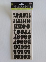 Lot of 2 Provo Craft Green Black Alphabiggies Letters Numbers Acid-Free Stickers