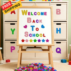 Glitter Foam Letter Stickers, 448 PCS Self-Adhesive 3D ABC 1.5″, Multicolored