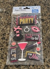 Paper House BACHELORETTE PARTY 3D Stickers Drink Lipstick Bride Ring