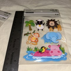 (2) Packages Recollections Sticker SAFARI Animals 12 Pieces