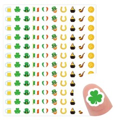 2400 Pcs St. Patrick’s Day Mini Stickers Shamrock Lucky Clover Pot of Gold Self-