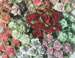 20*1.5 cm Mulberry Paper Rose Flower Craft Wedding Card making